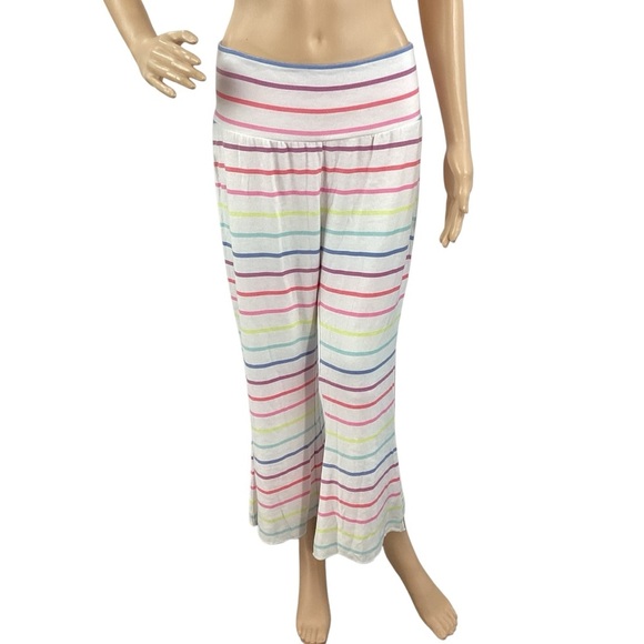 Chaser Rainbow Stripe Lounge Pants White Multicolor Size M - Picture 1 of 6